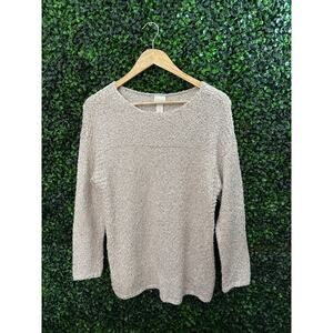 Chico’s, Sweater Beige Sparkle Sequins Knit Women’s Size 2 L 12/14